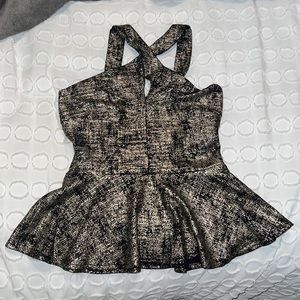 Black & metallic gold fabric… fun for a Night Out Blouse